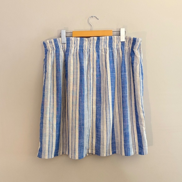 3/$10⚡️Torrid Blue & White Striped Knee Length Skirt with Elastic Waist - Picture 9 of 14